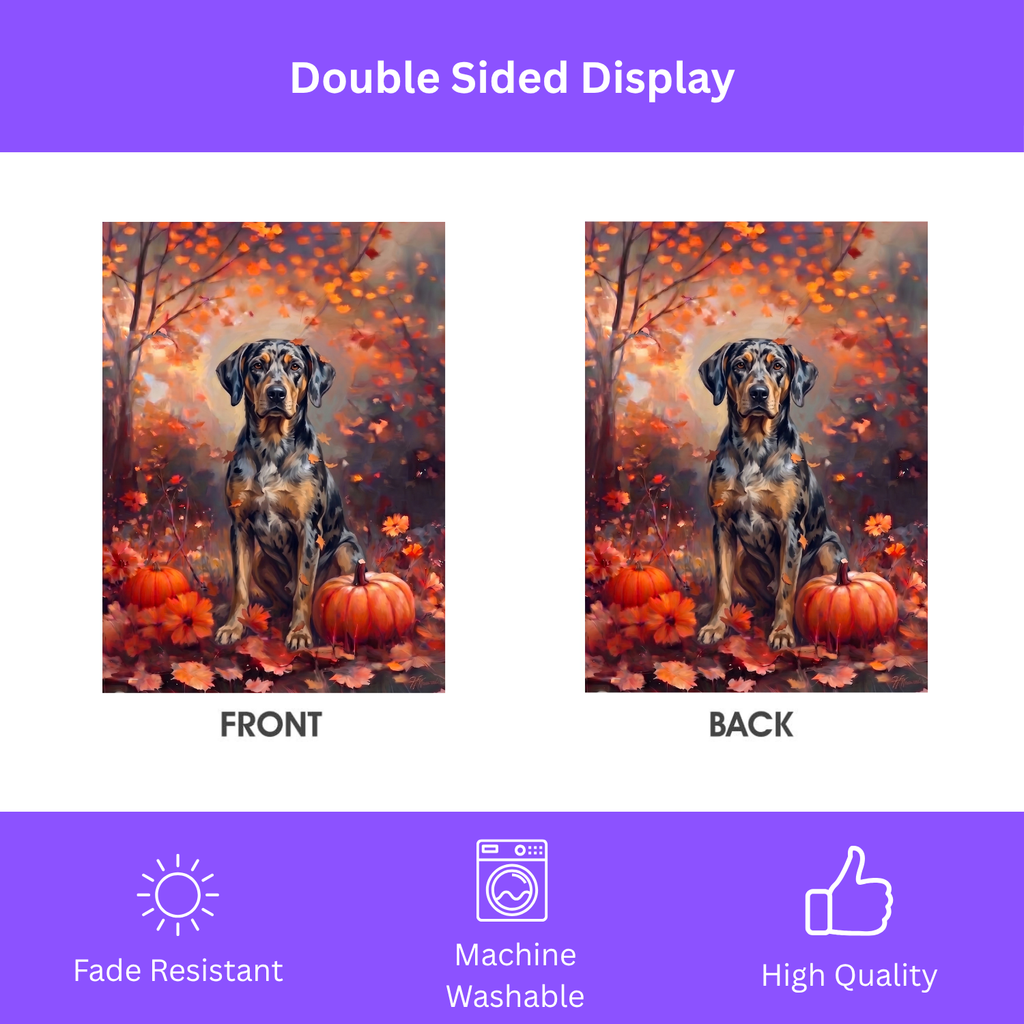 Fall American Leopard Hound Autumn Garden Flag