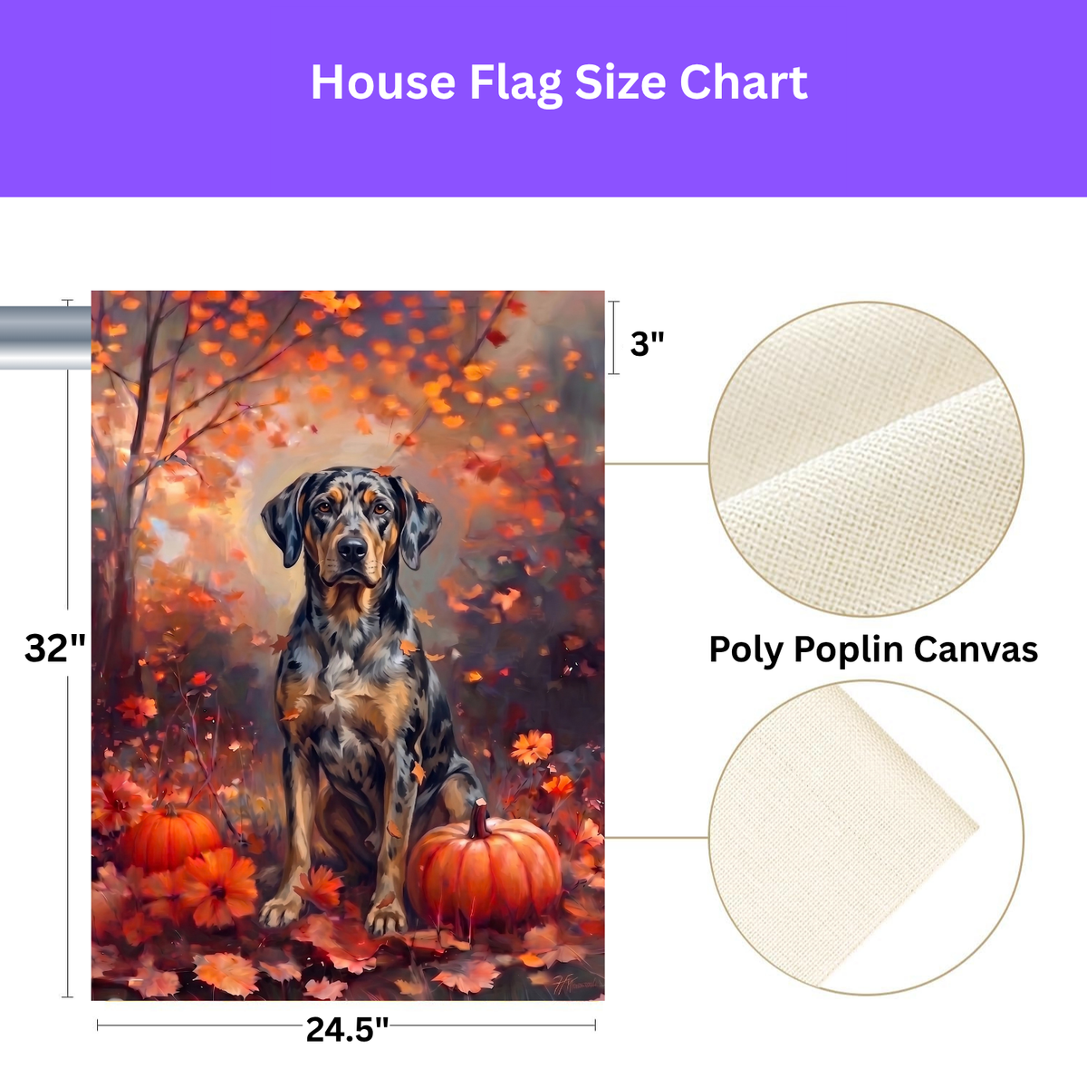 Fall American Leopard Hound Autumn Garden Flag