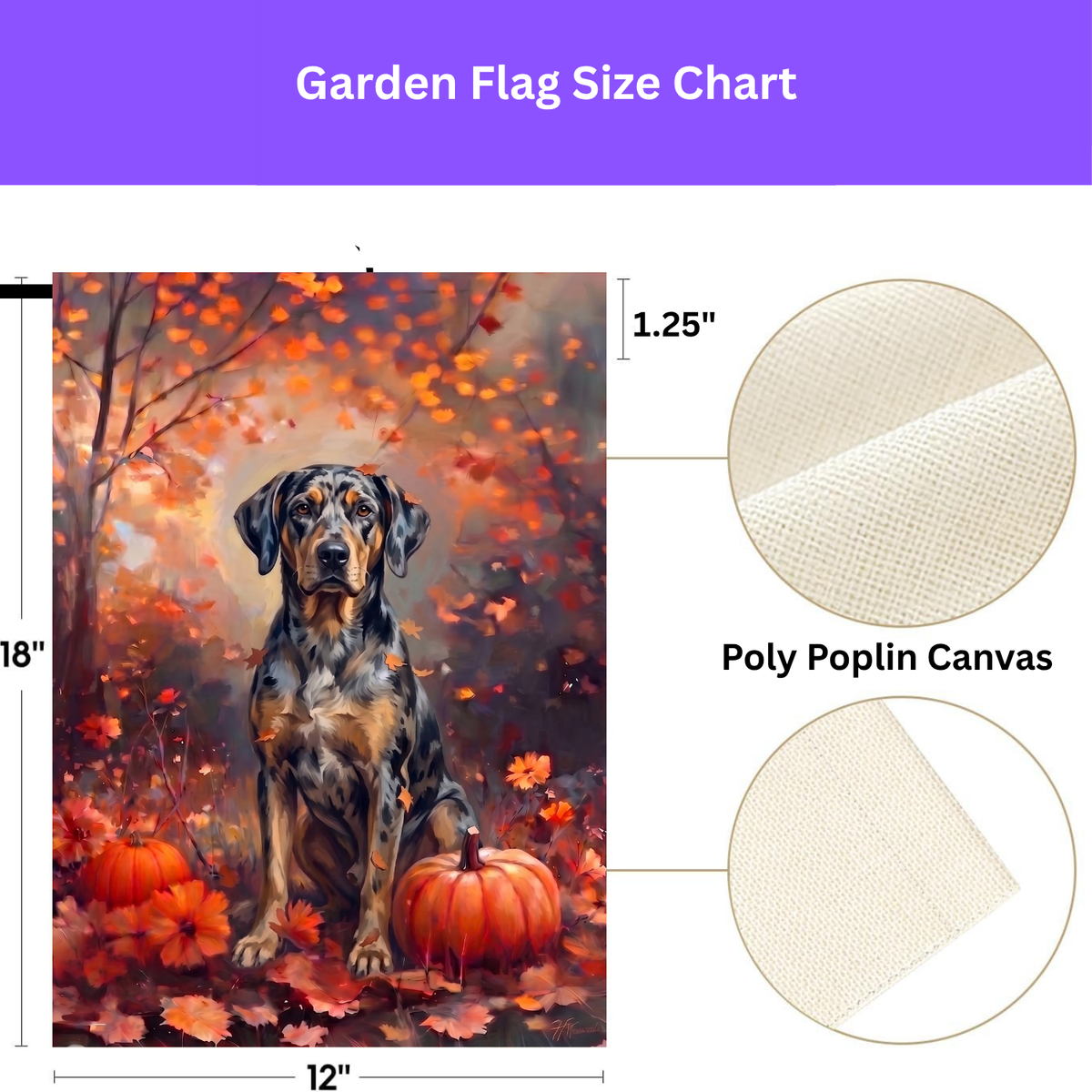 Fall American Leopard Hound Autumn Garden Flag