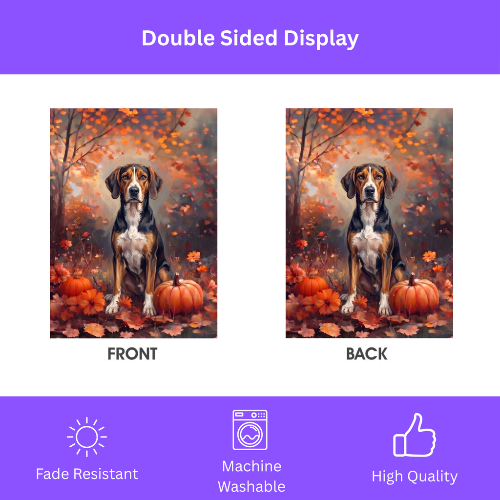 Fall American Foxhound Autumn Garden Flag