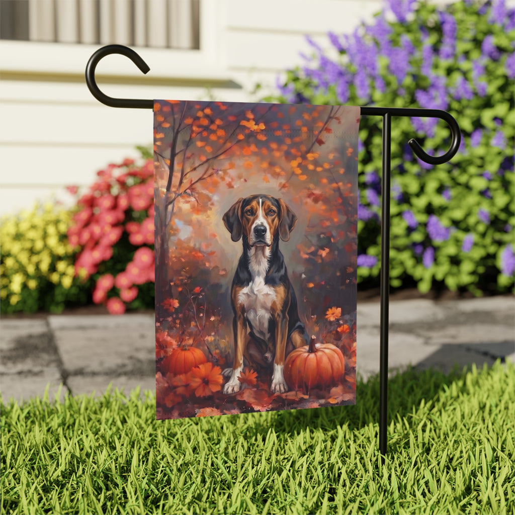 Fall American Foxhound Autumn Garden Flag