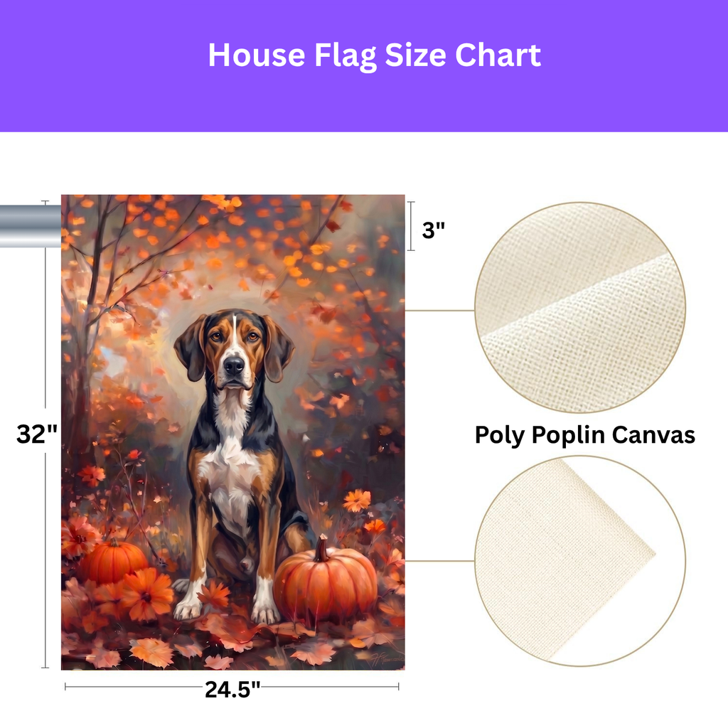 Fall American Foxhound Autumn Garden Flag