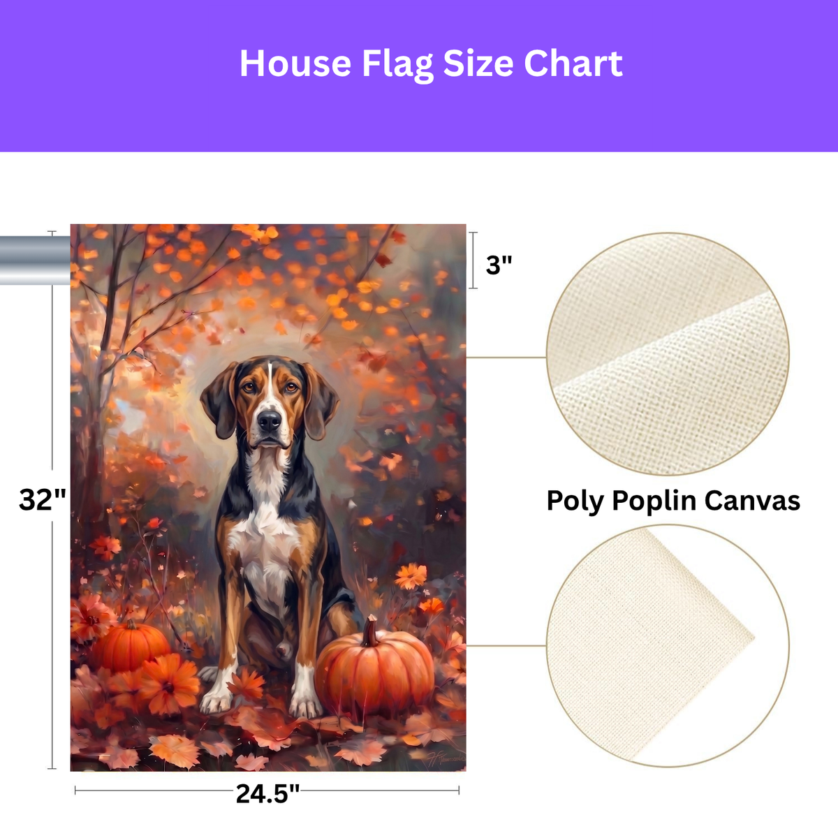 Fall American Foxhound Autumn Garden Flag