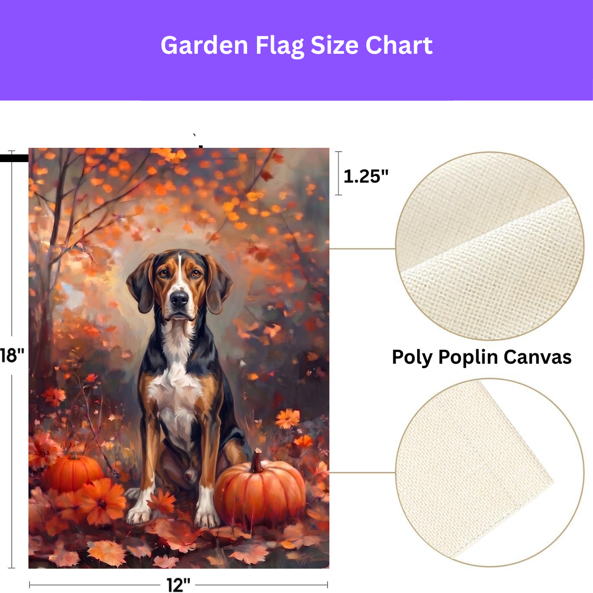 Fall American Foxhound Autumn Garden Flag