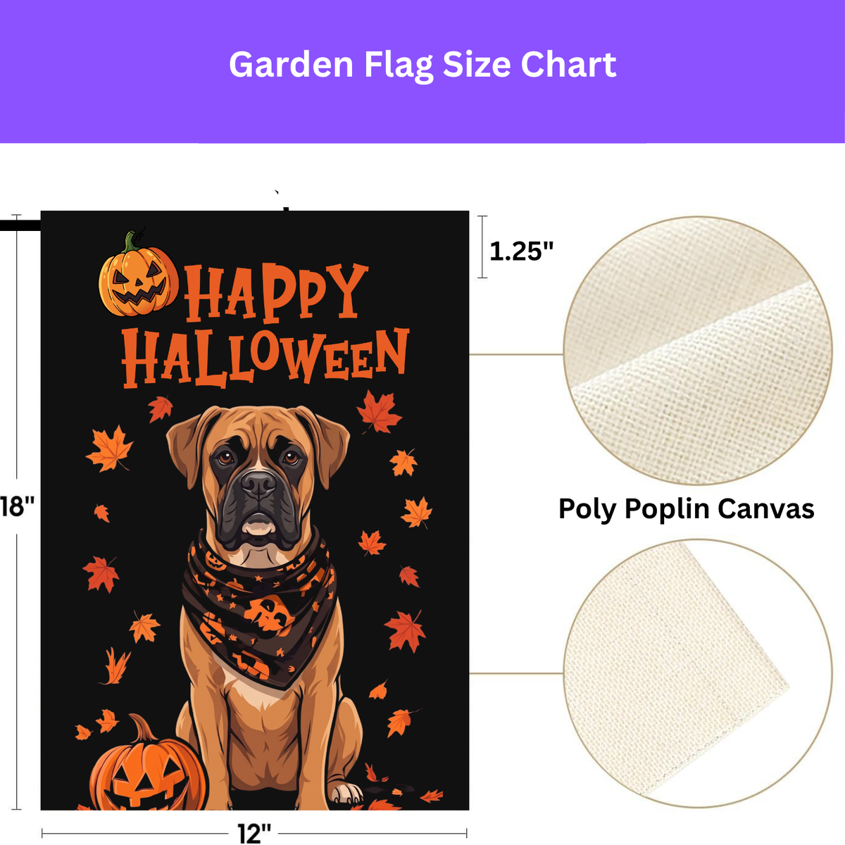 Little Pumpkin And Boxer Happy Halloween Garden Flag