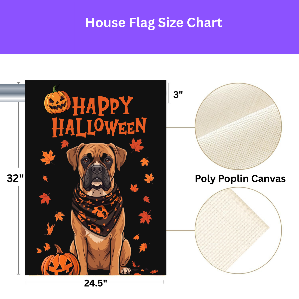 Little Pumpkin And Boxer Happy Halloween Garden Flag