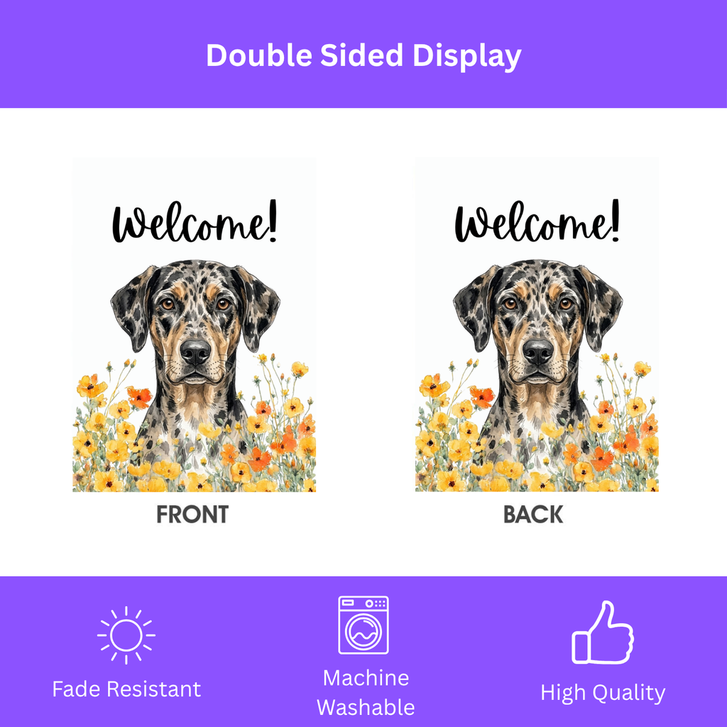 Yellow Poppies American Leopard Hound Welcome Garden Flag