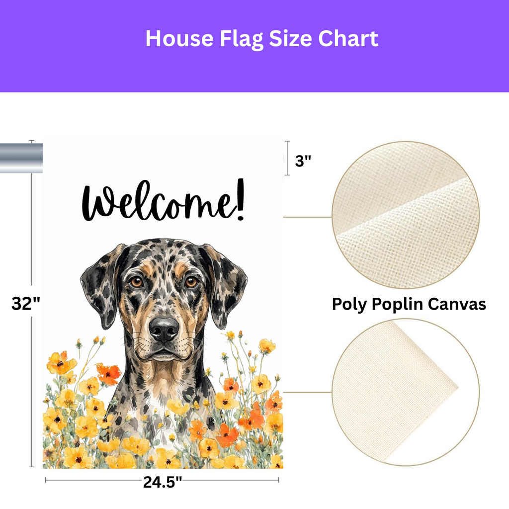 Yellow Poppies American Leopard Hound Welcome Garden Flag
