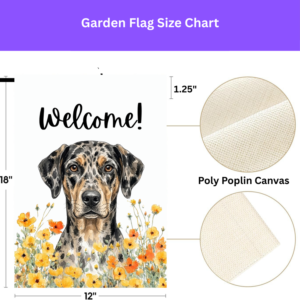 Yellow Poppies American Leopard Hound Welcome Garden Flag