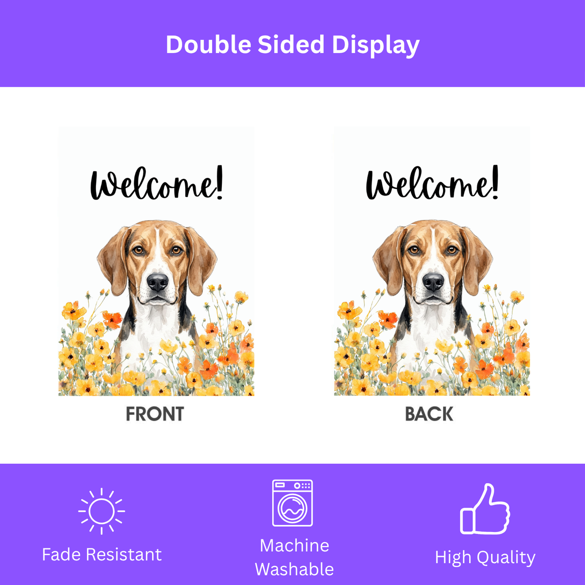 Yellow Poppies American Foxhound Welcome Garden Flag