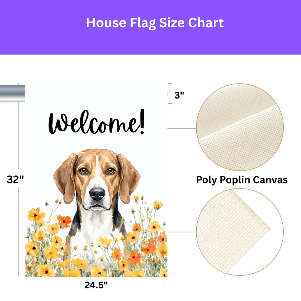 Yellow Poppies American Foxhound Welcome Garden Flag