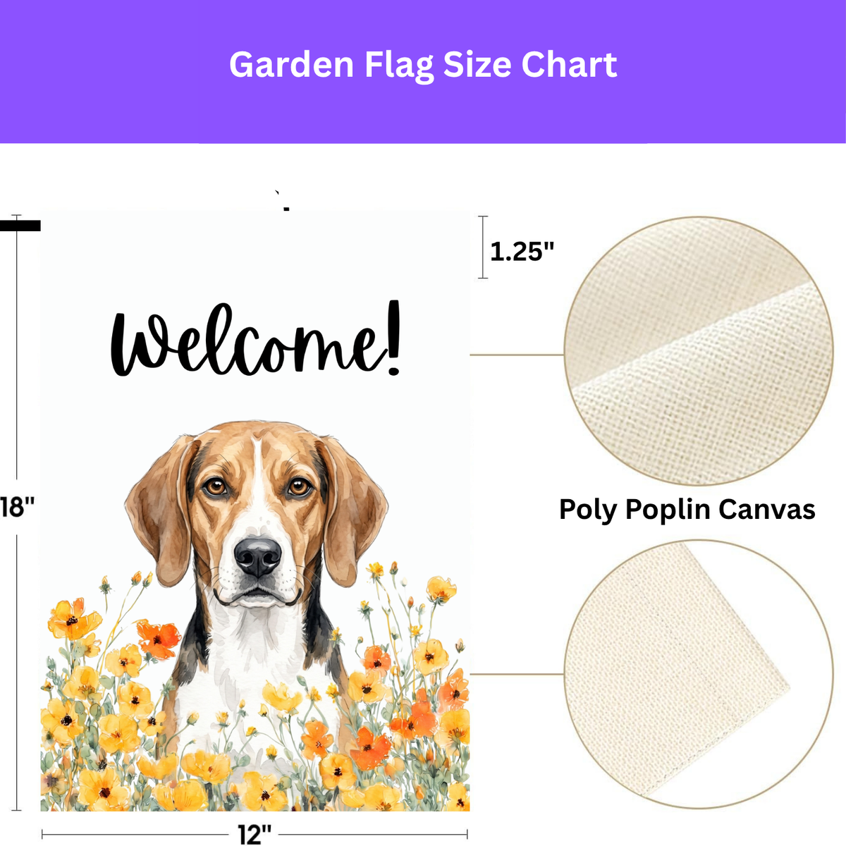 Yellow Poppies American Foxhound Welcome Garden Flag