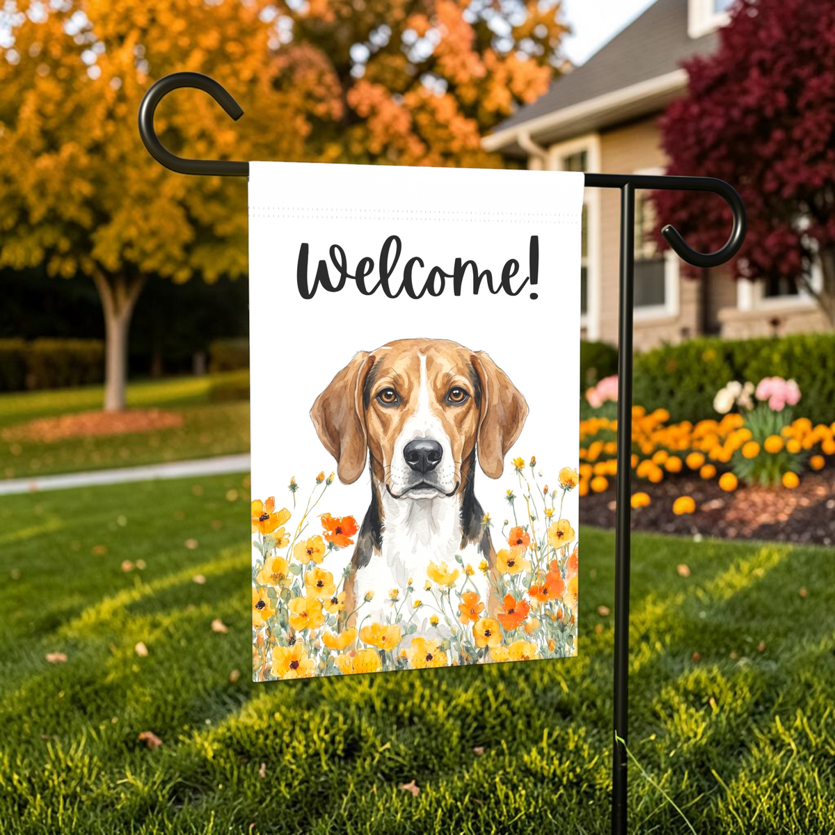 Yellow Poppies American Foxhound Welcome Garden Flag