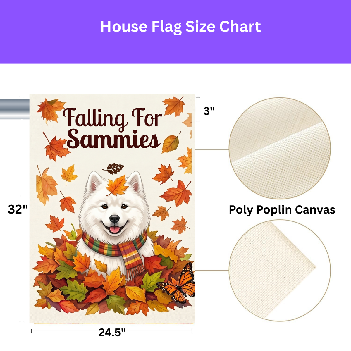 Falling For Sammies Samoyed Autumn Garden Flag