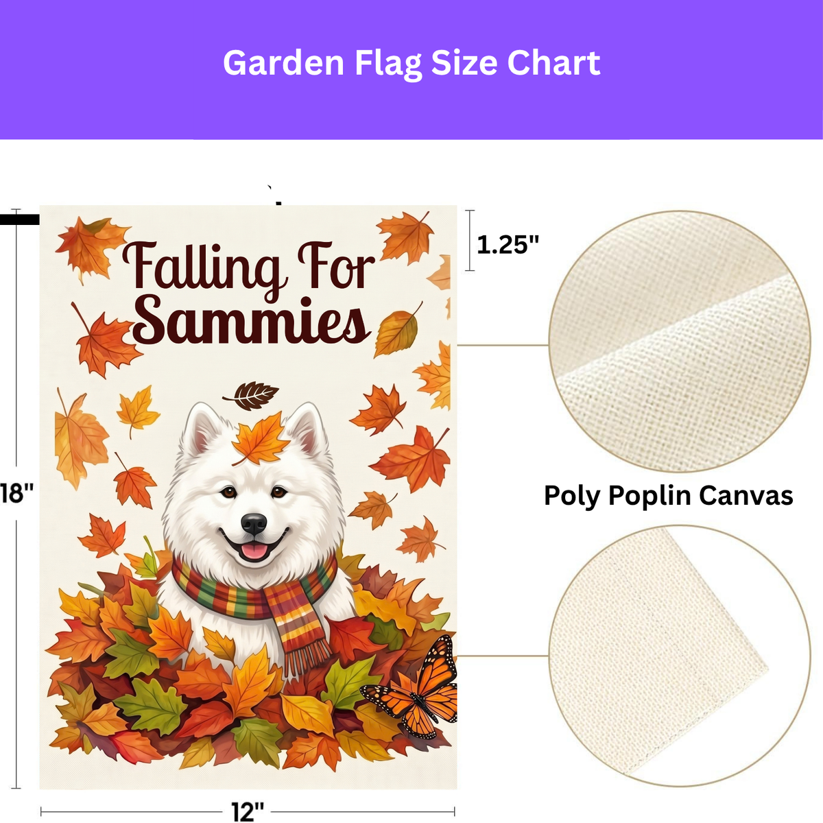 Falling For Sammies Samoyed Autumn Garden Flag