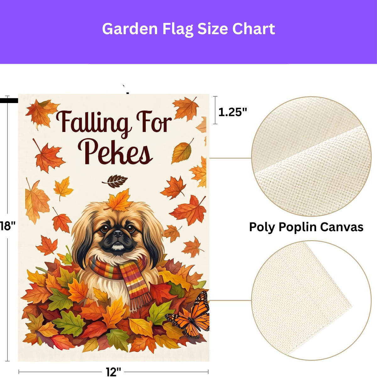 Falling For Pekes Pekingese Autumn Garden Flag