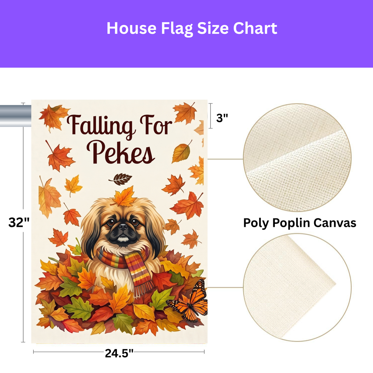 Falling For Pekes Pekingese Autumn Garden Flag