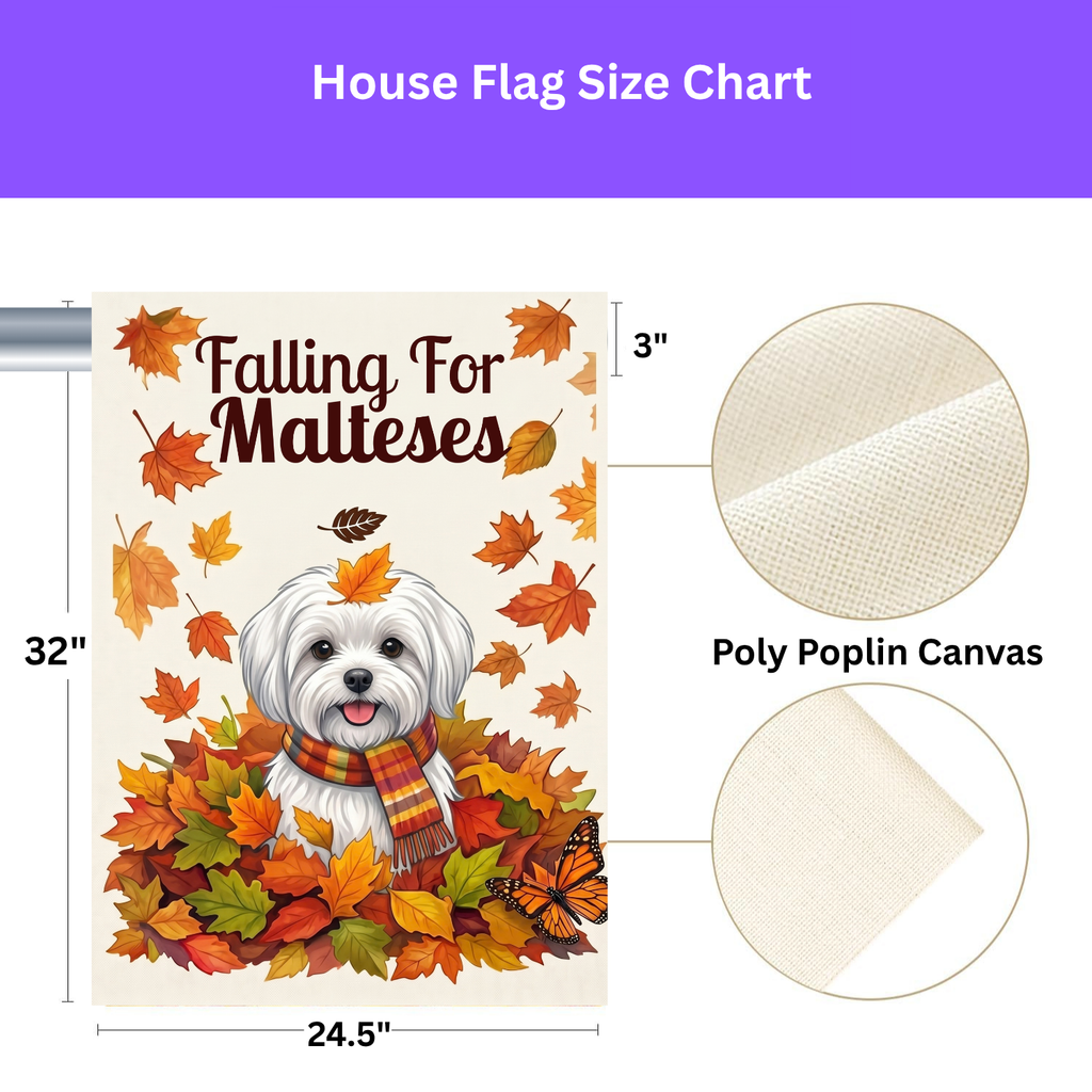 Falling For Malteses Autumn Garden Flag