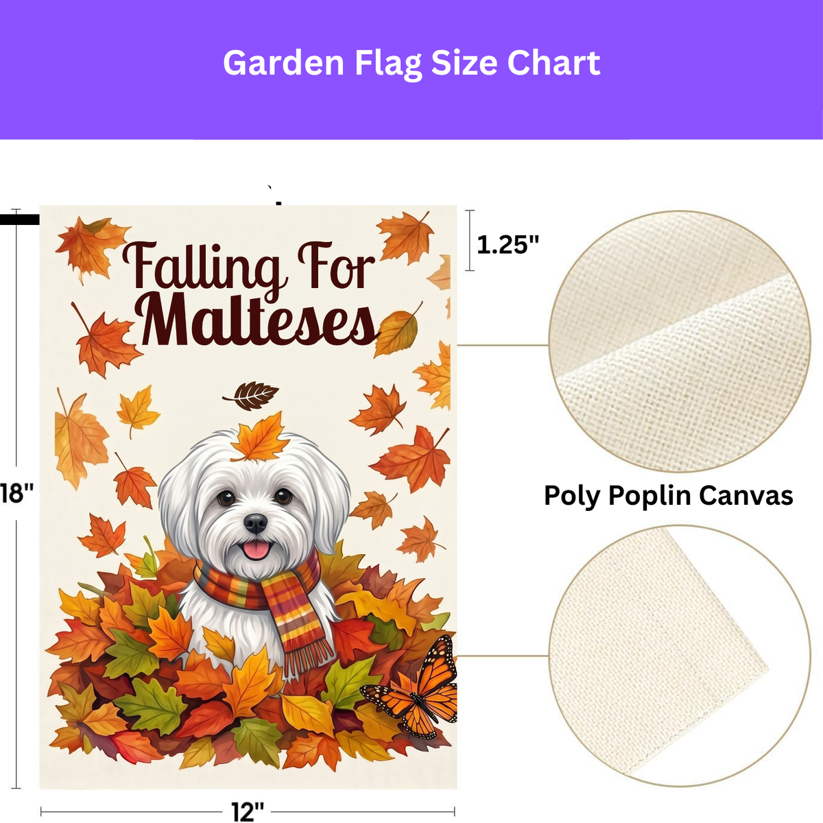 Falling For Malteses Autumn Garden Flag