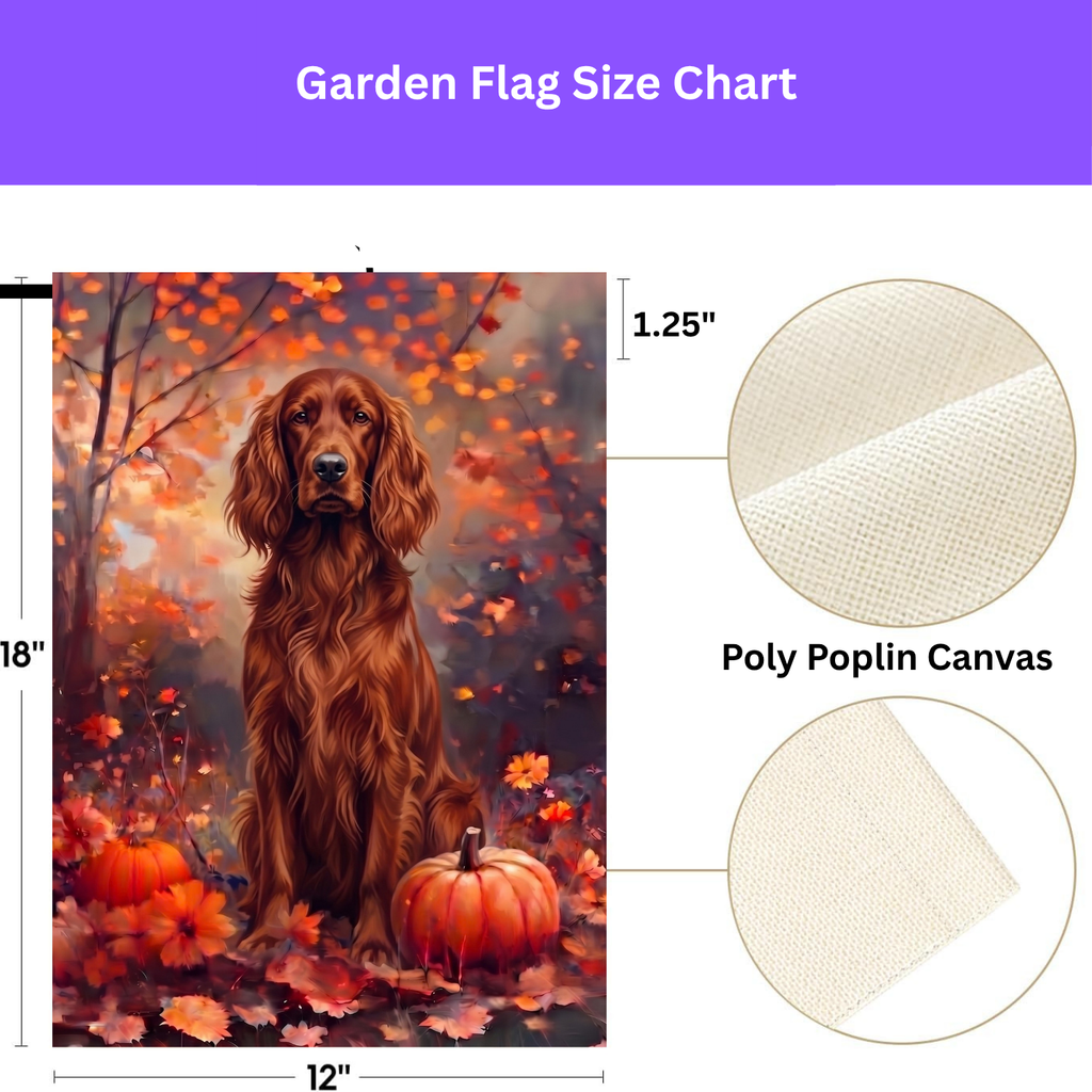 Fall Irish Setter With Pumpkins Autumn Garden Flag
