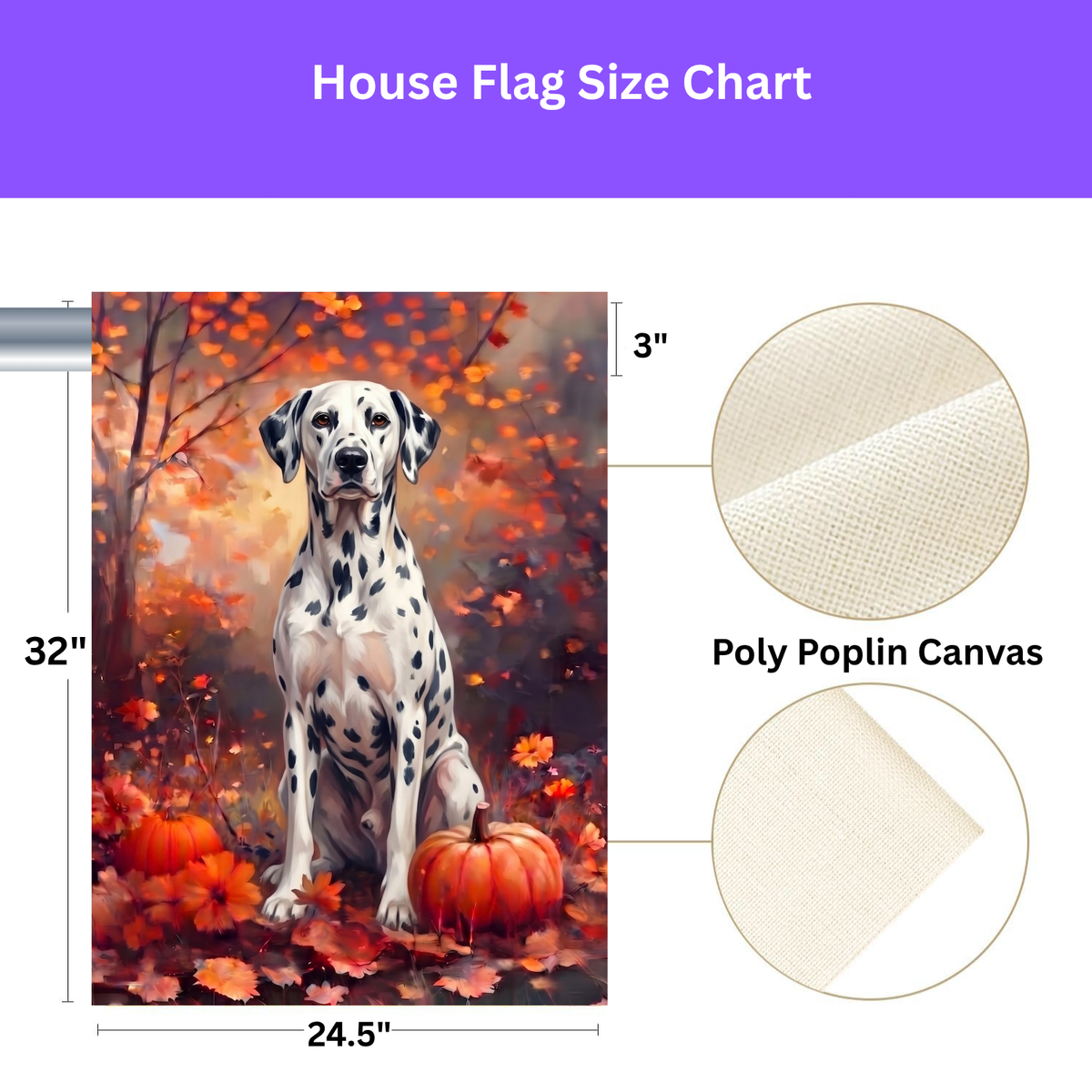 Fall Dalmatian With Pumpkins Autumn Garden Flag