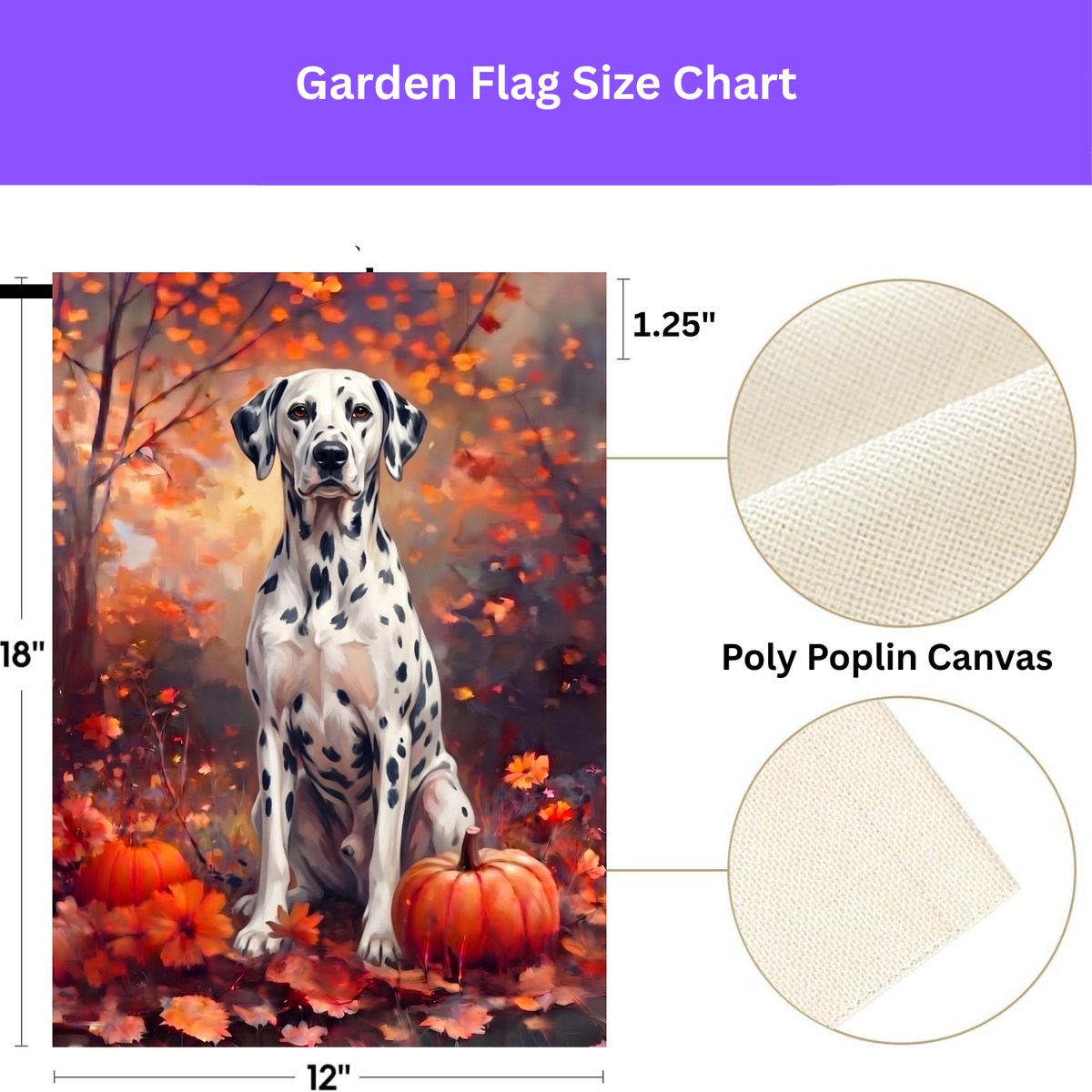 Fall Dalmatian With Pumpkins Autumn Garden Flag
