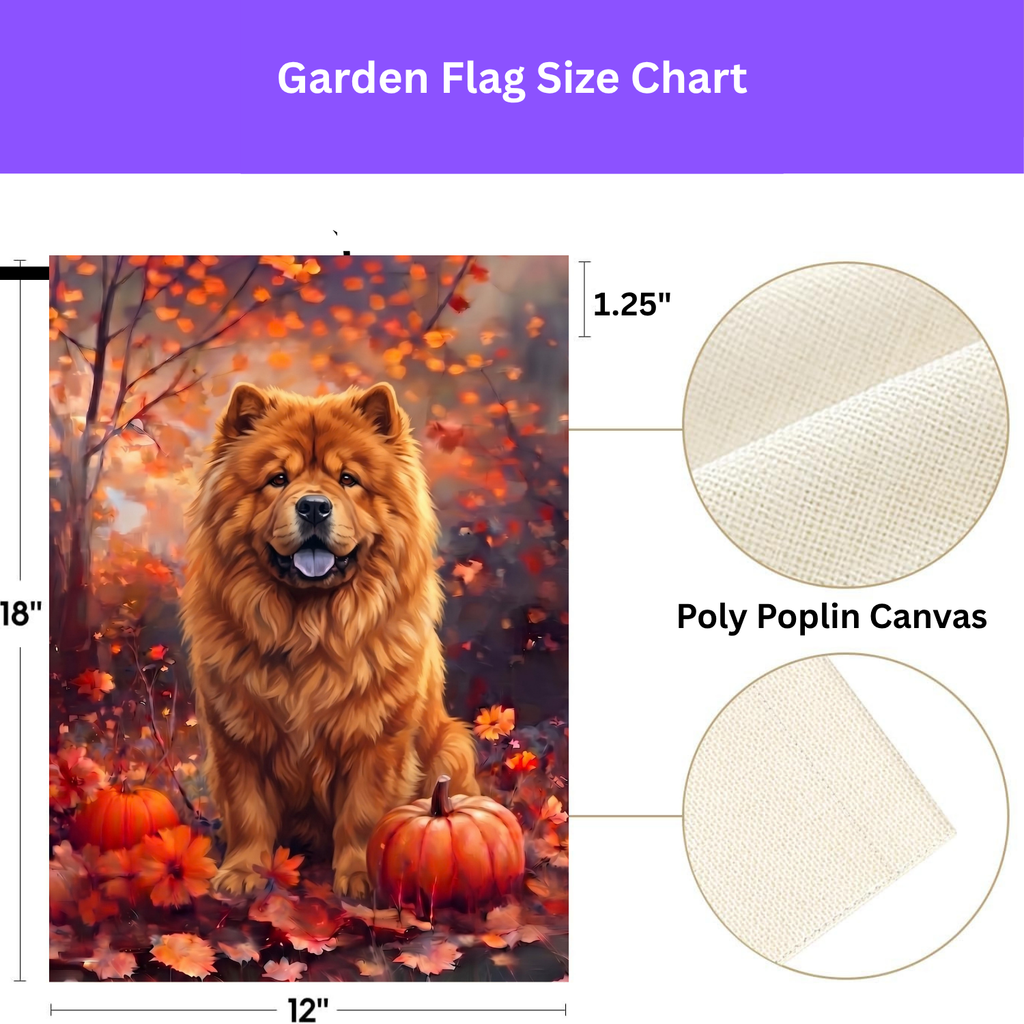Fall Chow Chow With Pumpkins Autumn Garden Flag