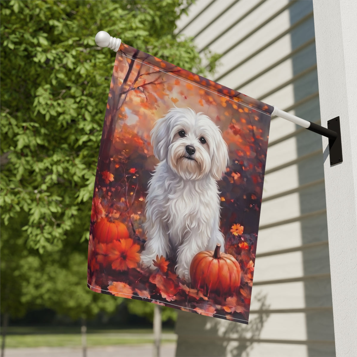 Fall Bolognese With Pumpkins Autumn Garden Flag
