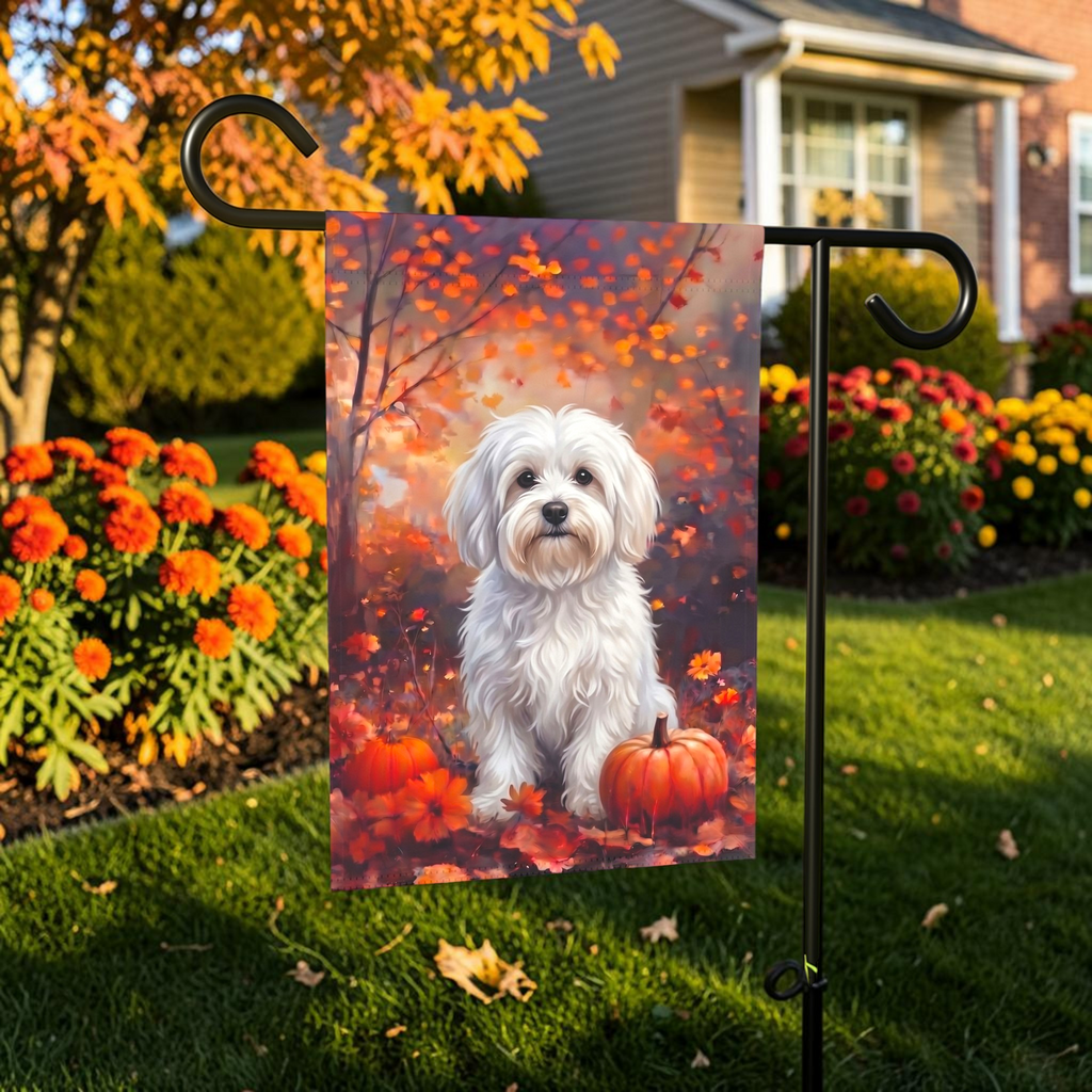 Fall Bolognese With Pumpkins Autumn Garden Flag