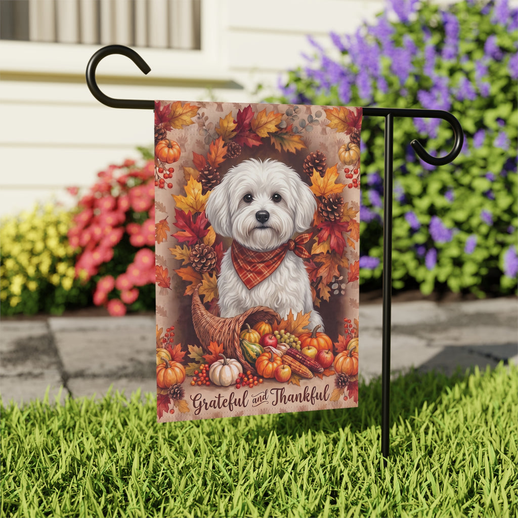 Grateful And Thankful Bolognese Thanksgiving Garden Flag