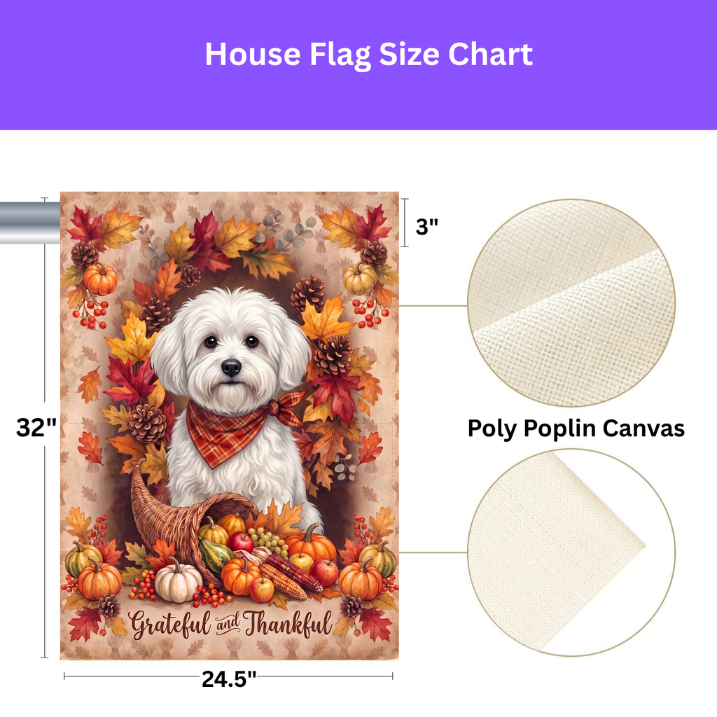 Grateful And Thankful Bolognese Thanksgiving Garden Flag