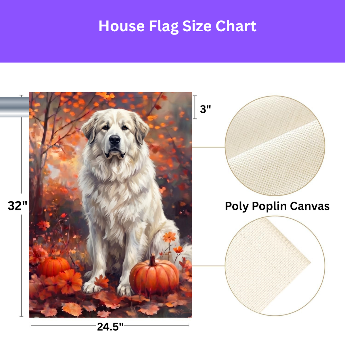 Fall Great Pyrenees With Pumpkins Autumn Garden Flag