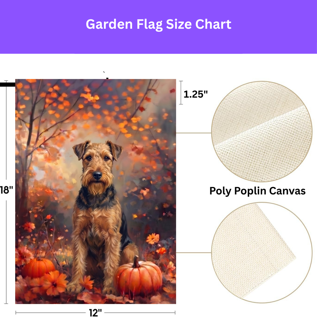 Fall Lakeland Terrier With Pumpkins Autumn Garden Flag