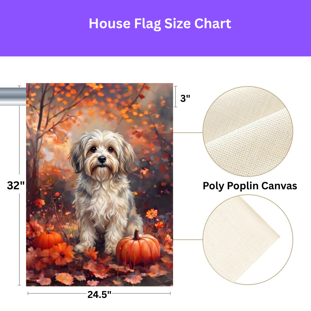 Fall Havanese With Pumpkins Autumn Garden Flag