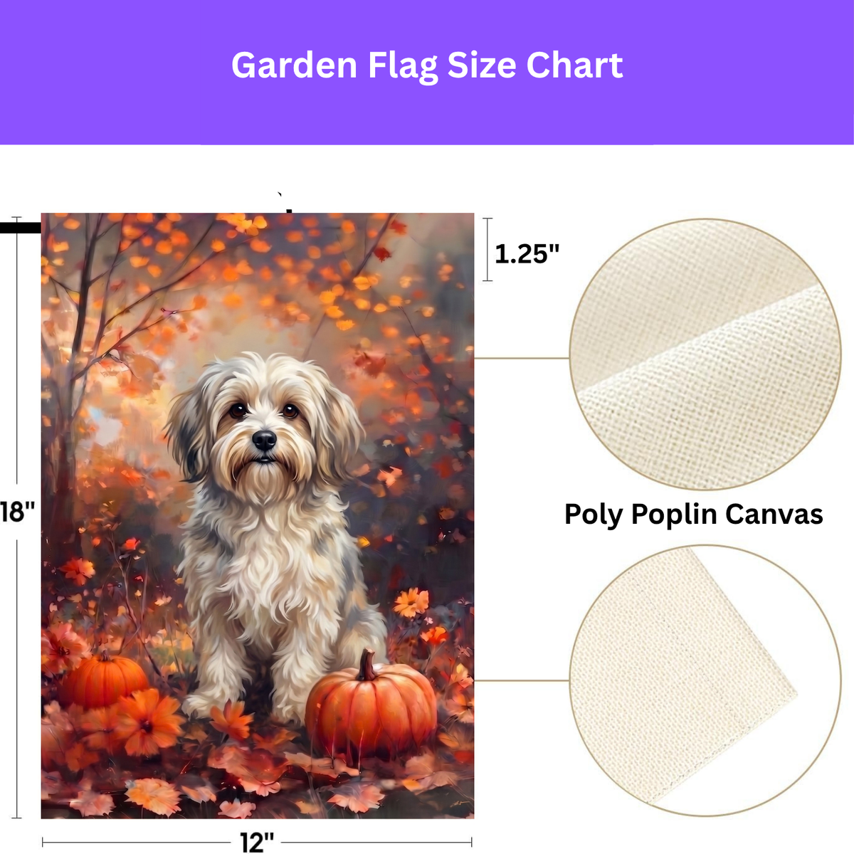 Fall Havanese With Pumpkins Autumn Garden Flag
