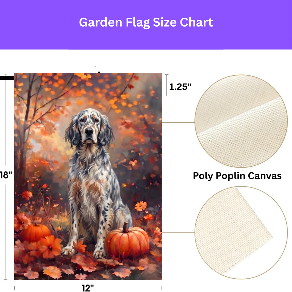 Fall English Setter With Pumpkins Autumn Garden Flag