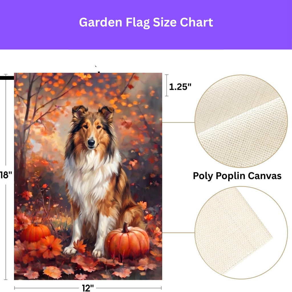 Fall Collie With Pumpkins Autumn Garden Flag