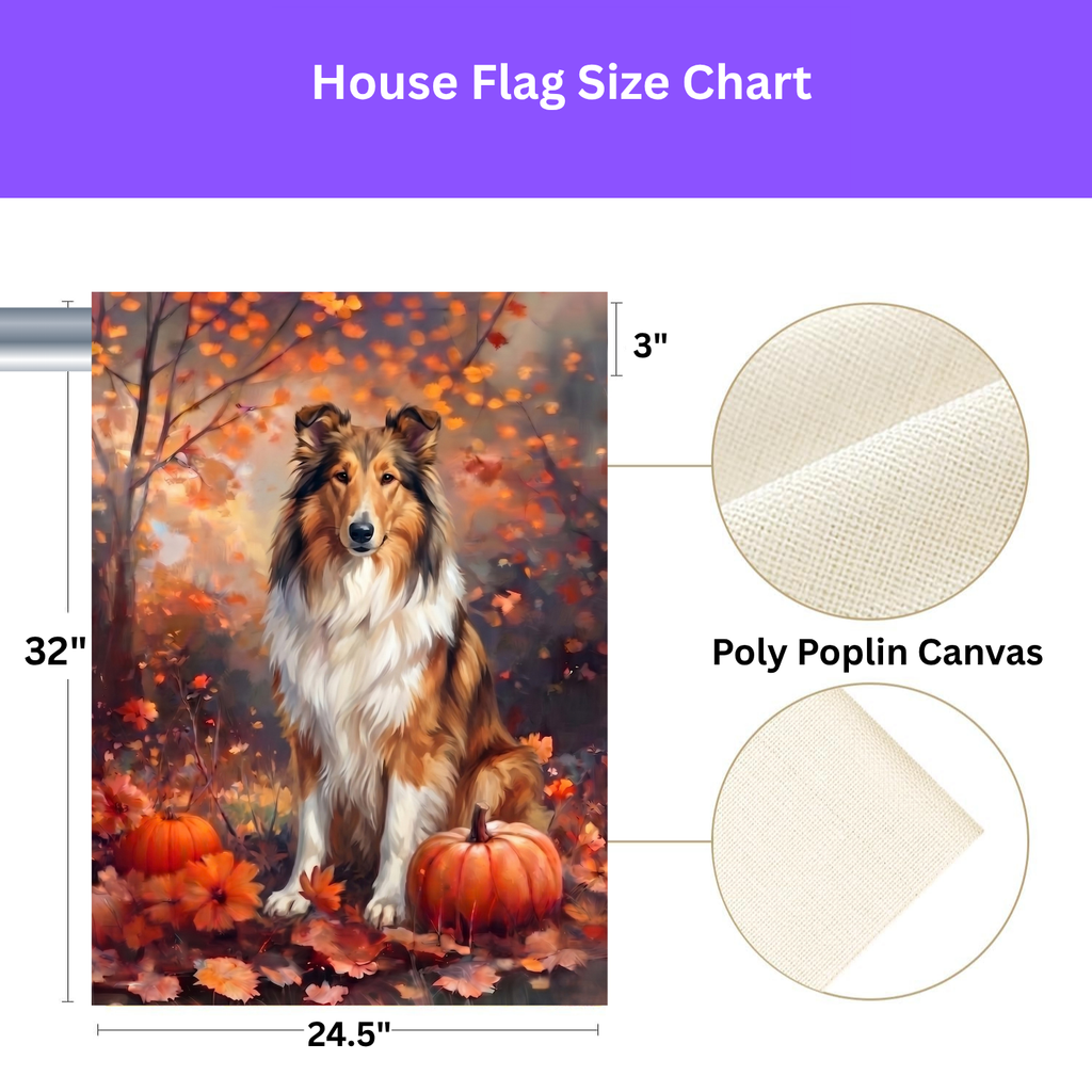 Fall Collie With Pumpkins Autumn Garden Flag