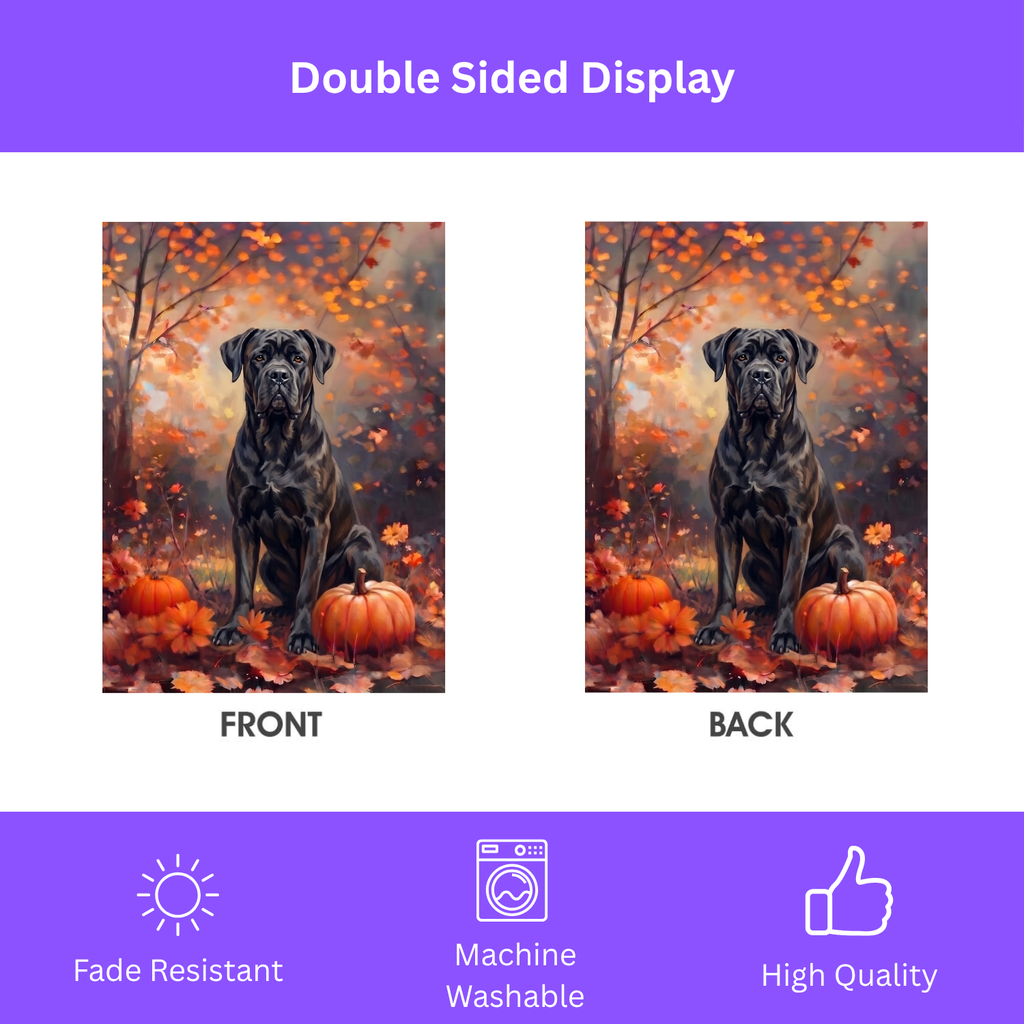 Fall Cane Corso With Pumpkins Autumn Garden Flag