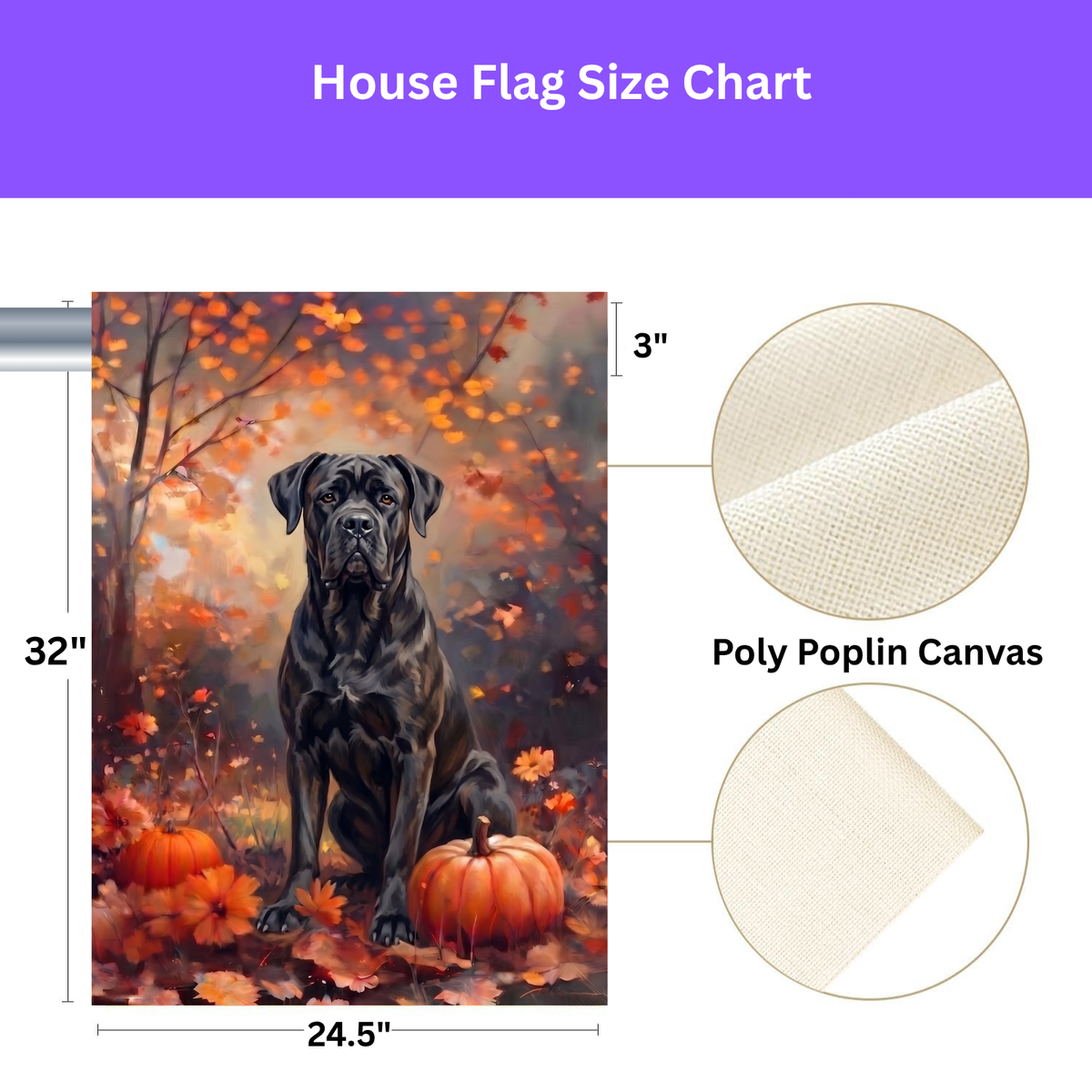 Fall Cane Corso With Pumpkins Autumn Garden Flag