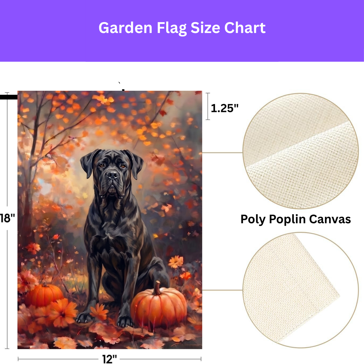 Fall Cane Corso With Pumpkins Autumn Garden Flag