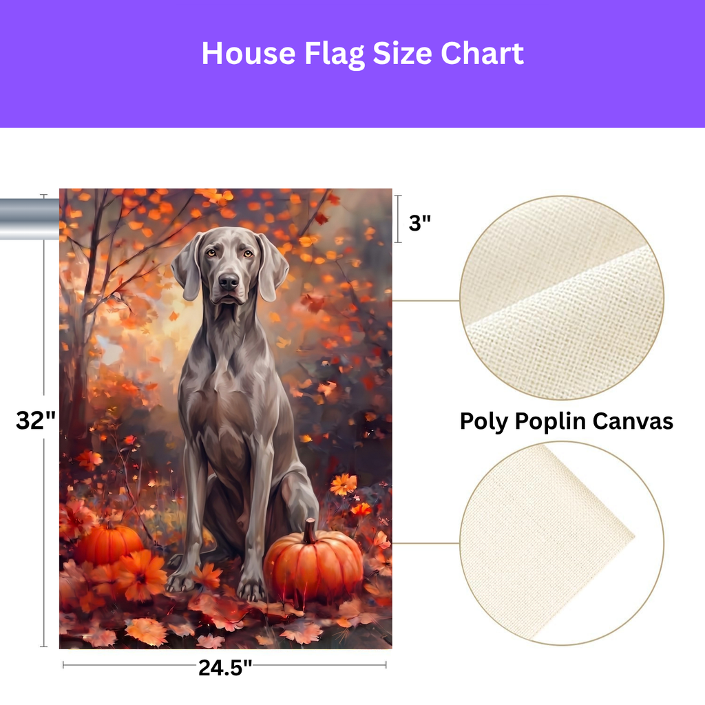 Fall Weimaraner With Pumpkins Autumn Garden Flag