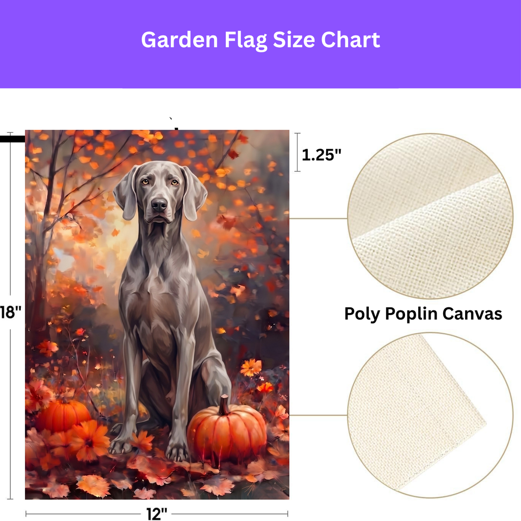 Fall Weimaraner With Pumpkins Autumn Garden Flag