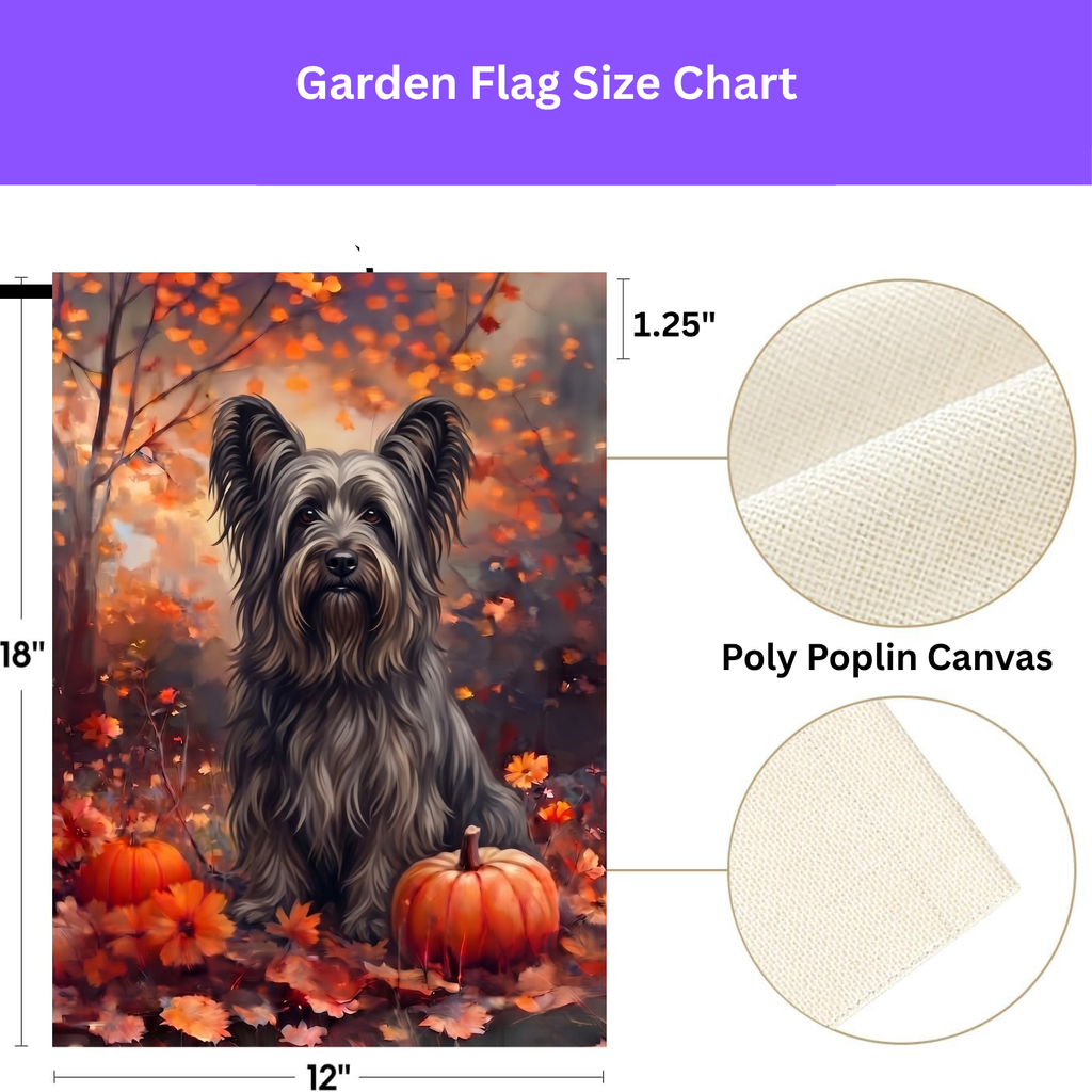 Fall Skye Terrier With Pumpkin Autumn Garden Flag