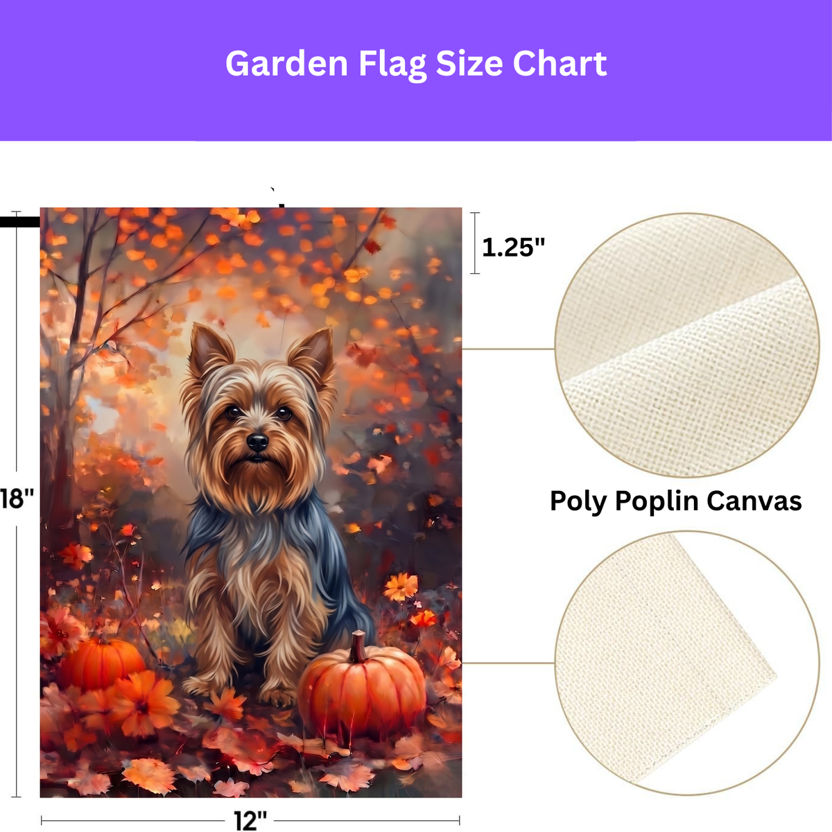 Fall Silky Terrier With Pumpkins Autumn Garden Flag
