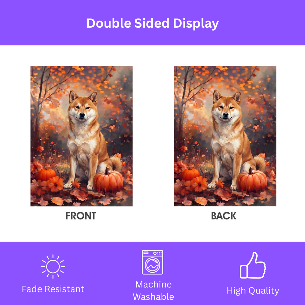 Fall Shiba Inu With Pumpkins Autumn Garden Flag