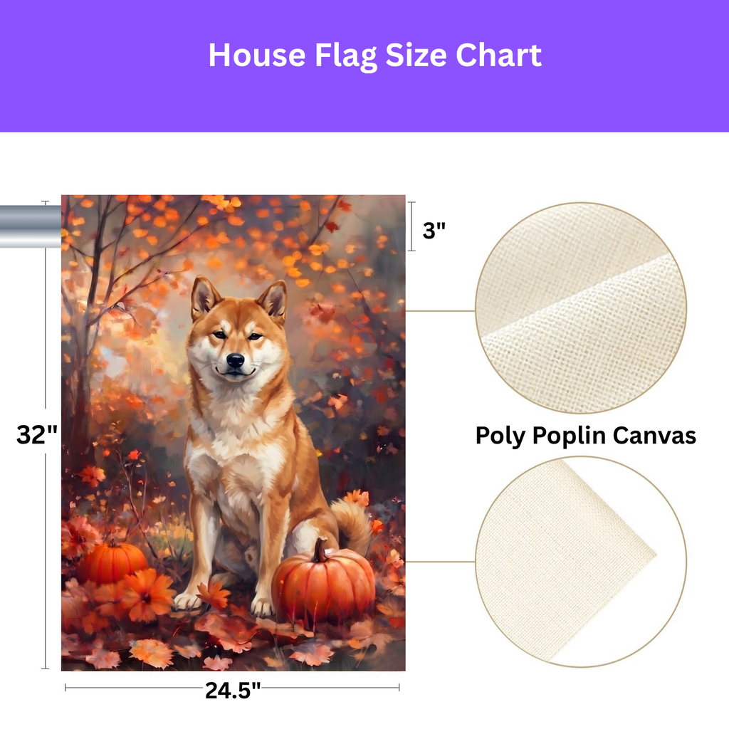 Fall Shiba Inu With Pumpkins Autumn Garden Flag