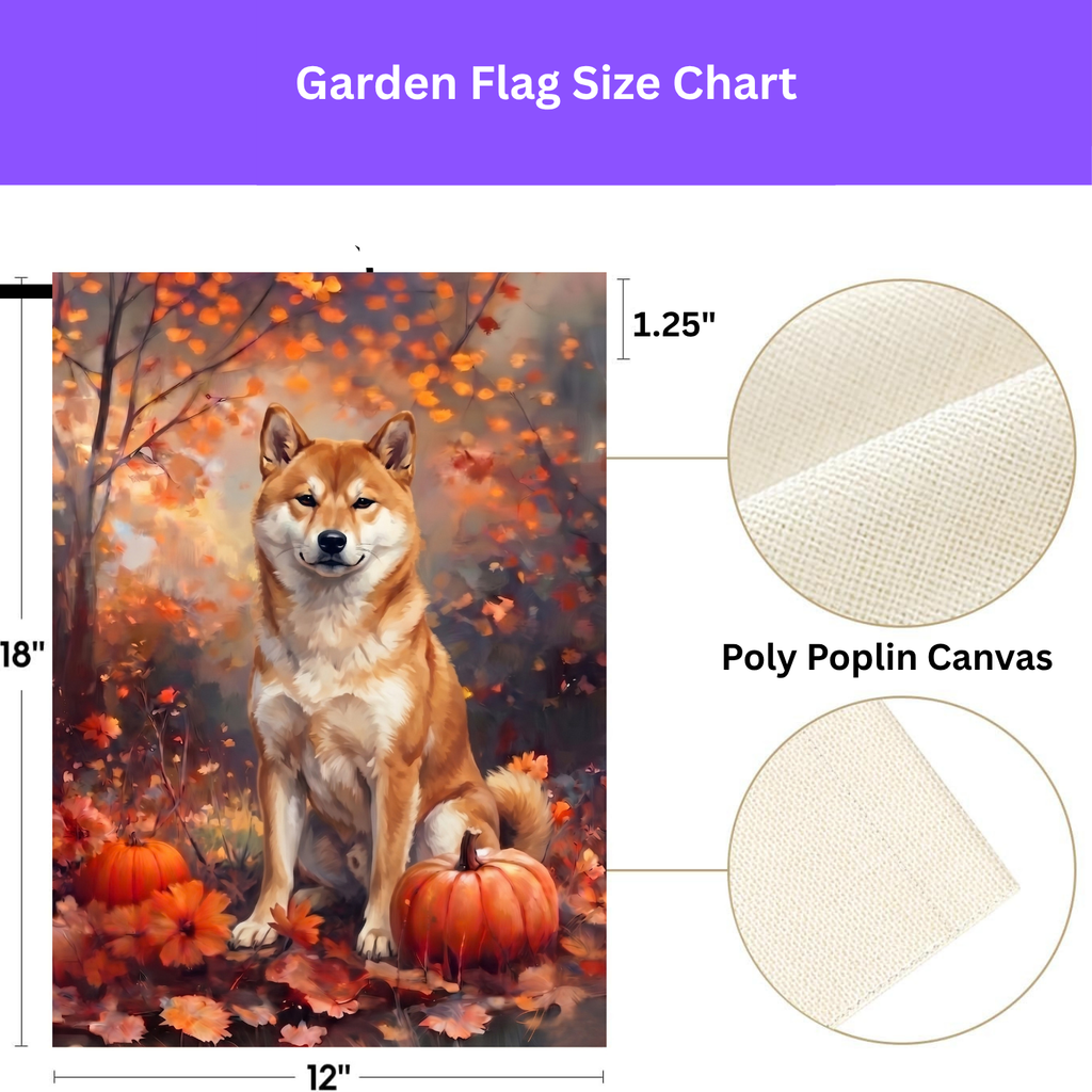 Fall Shiba Inu With Pumpkins Autumn Garden Flag