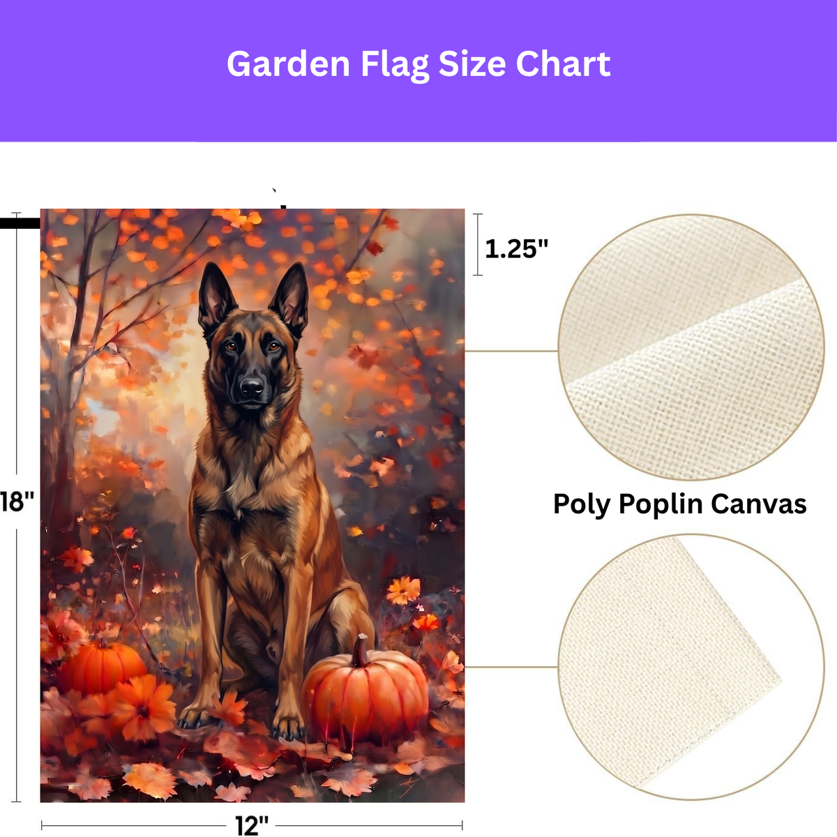Fall Belgian Malinois With Pumpkins Autumn Garden Flag
