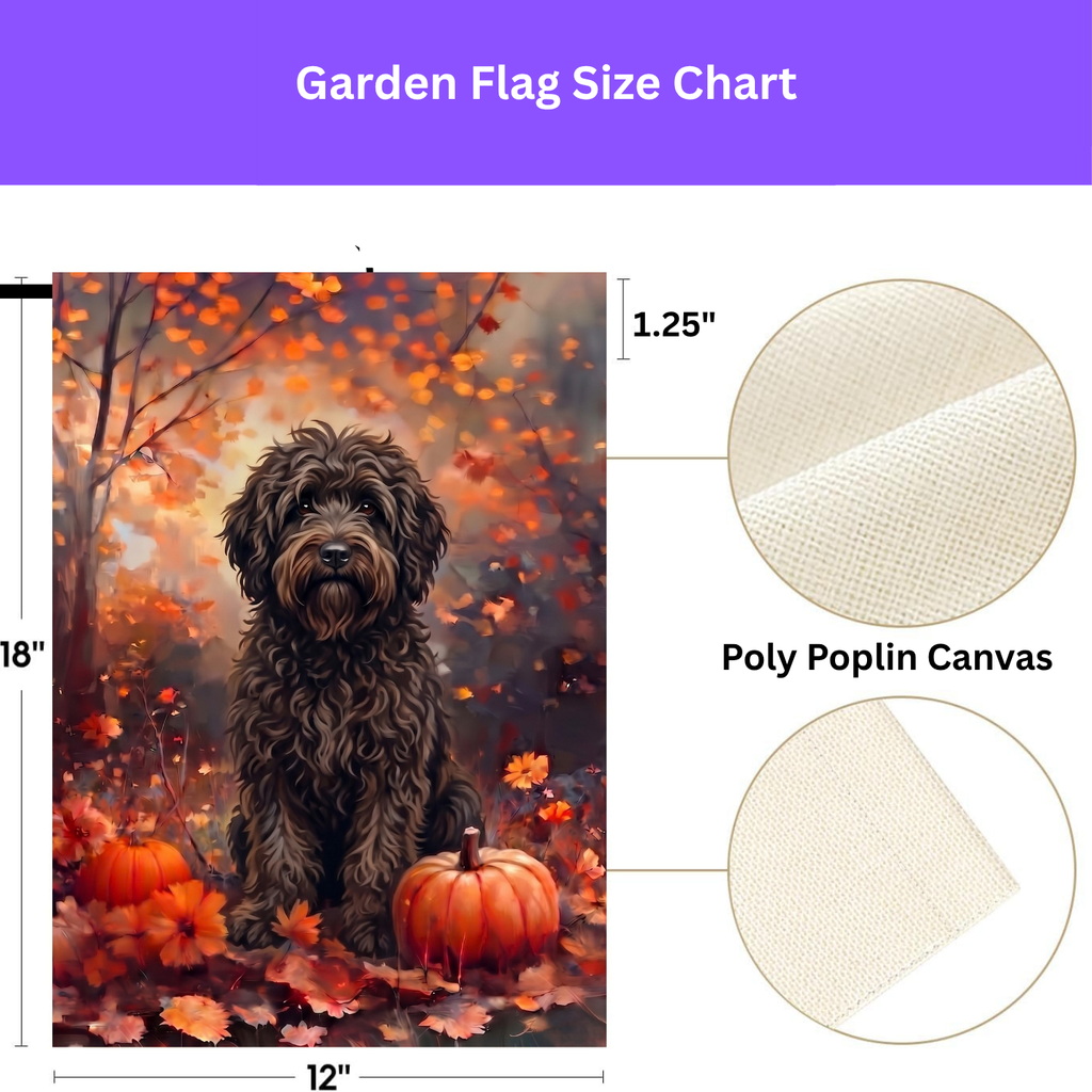 Fall Barbet With Pumpkins Autumn Garden Flag